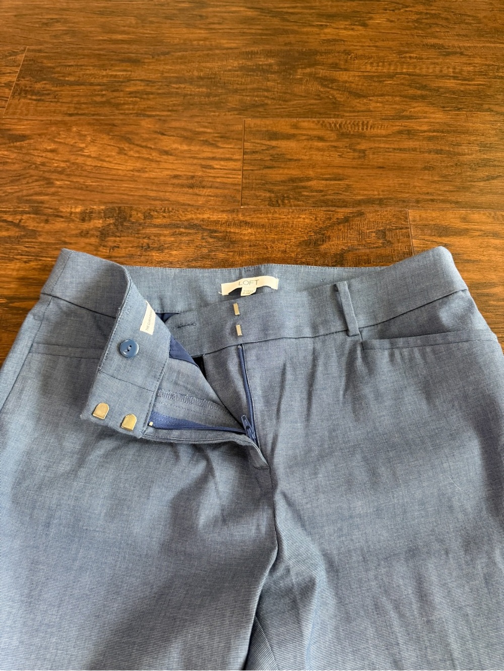 LOFT Women's Blue & White Pants Size 8 Curvy - Picture 2 of 9
